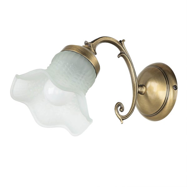 Wandleuchte mit Lampenschirm aus Glas