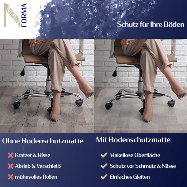 Bodenschutzmatte PC DURA MAT - 116x200 cm - Hartboden - Polycarbonat Bürostuhlunterlage - Schutzmatte für Ihre Böden