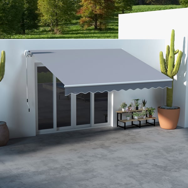 Outsunny Markise, Gelenkarmmarkise, 2,95 x 2,5m, Aluminium, Polyester, Grau