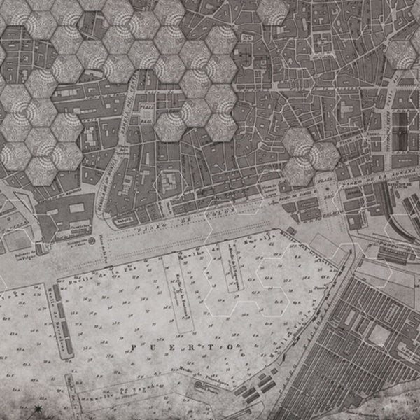 Stadtplan mit hexagonalem Raster zur Navigation