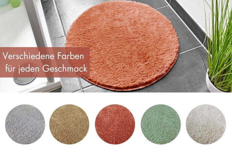 Badematte Florida 60 cm rund in Rostrot