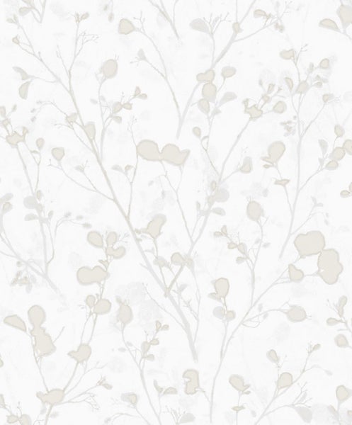 Weiße Gartenbank mit beigem Sitzkissen