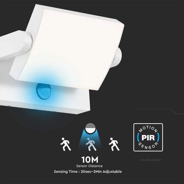 LED-Außenstrahler mit Bewegungsmelder, 10 Meter Sensorreichweite und einstellbarer Sensorzeit