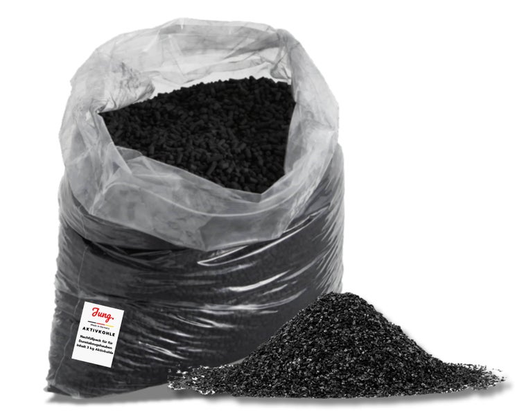 Aktivkohle Nachfüllpack von JUNG - Kompatibler Ersatz für alle Dunstabzugshauben - 2,5 kg Nachfüllpack, Aktivkohle Pellets in Herstellerqualität - Made in Germany, 1004748