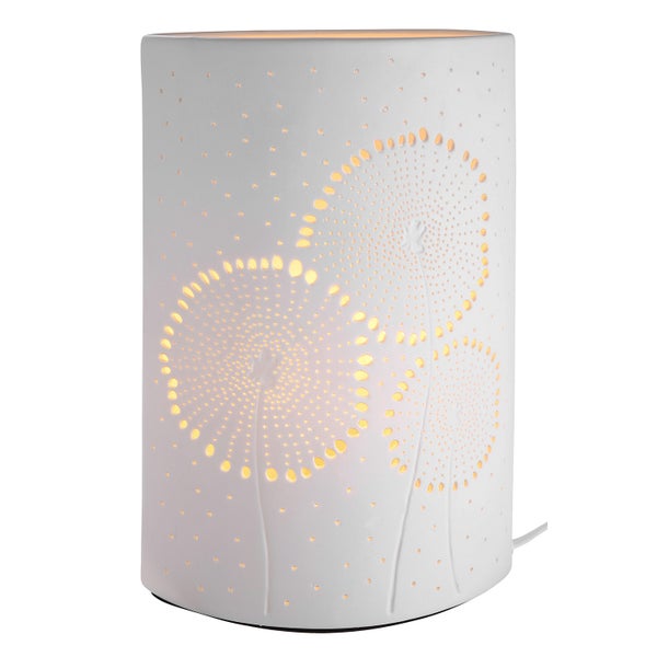 Tischleuchte GILDE Lampe Höhe 28 cm weiß Porzellan