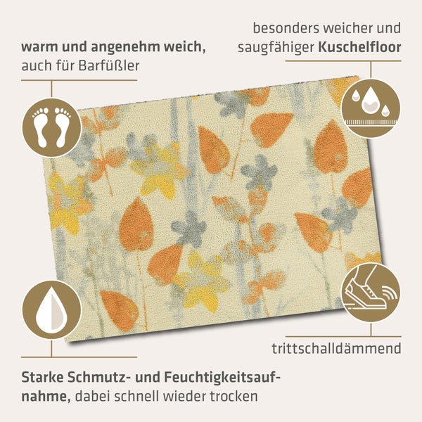 Akzente Feel Badematte mit Motiv in Gelb Fußmatte 70 x 100 cm, rutschfest, saugfähig