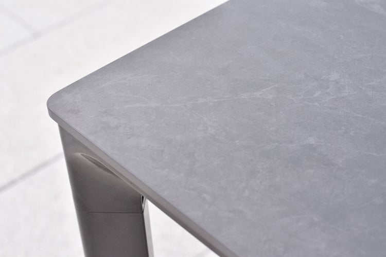 Gartentisch, 160 x 90 cm, Tischplatte in Steinoptik, Stahl