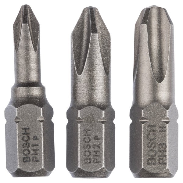 Bosch Schrauberbit-Set Extra-Hart (PH), 3tlg. PH1, PH2, PH3, 25 mm - 2607001752