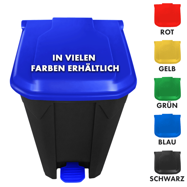FLOORDIREKT Mülleimer Olaf Step-On Abfalleimer Tretmülleimer Universal Blau 80 Liter