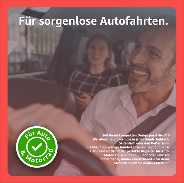 Ein Mann und eine Frau sitzen in einem Auto; Symbol für Auto und Motorrad