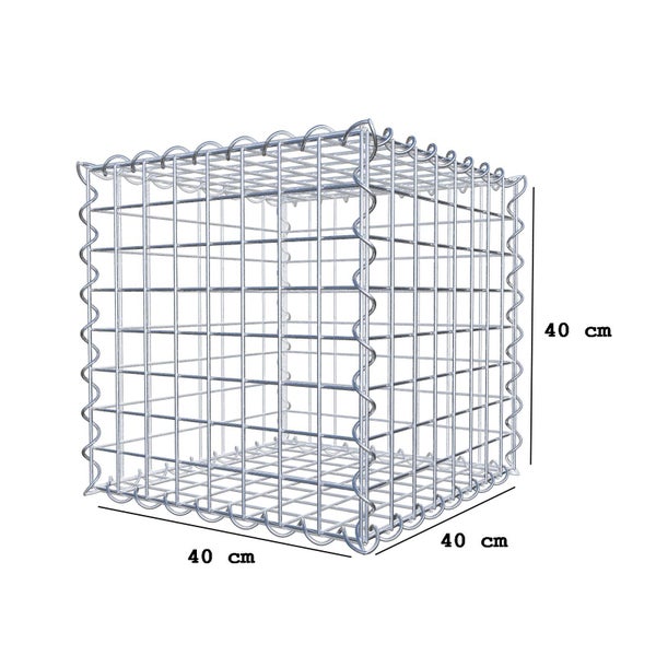 Gabione 40 cm x 40 cm x 40 cm (L x H x T), Maschenweite 5 cm x 5 cm, Spirale