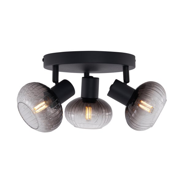 Deckenleuchte mit drei Lampen und verstellbaren Spots