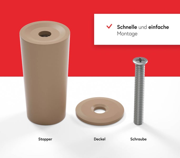 Türstopper Set mit Stopper, Deckel und Schraube