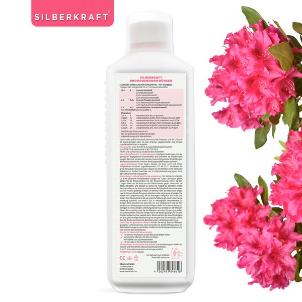 SILBERKRAFT Rhododendron Dünger – Für Rhododendren & Azaleen – 1 Liter