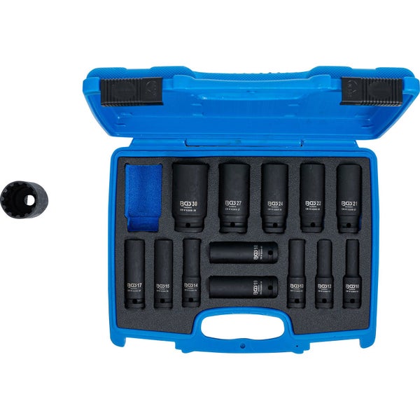 BGS Kraft-Steckschlüssel-Einsatz-Satz Gear Lock Antrieb Innenvierkant 12,5 mm (1/2) SW 10 - 32 mm 14tlg. - 5209