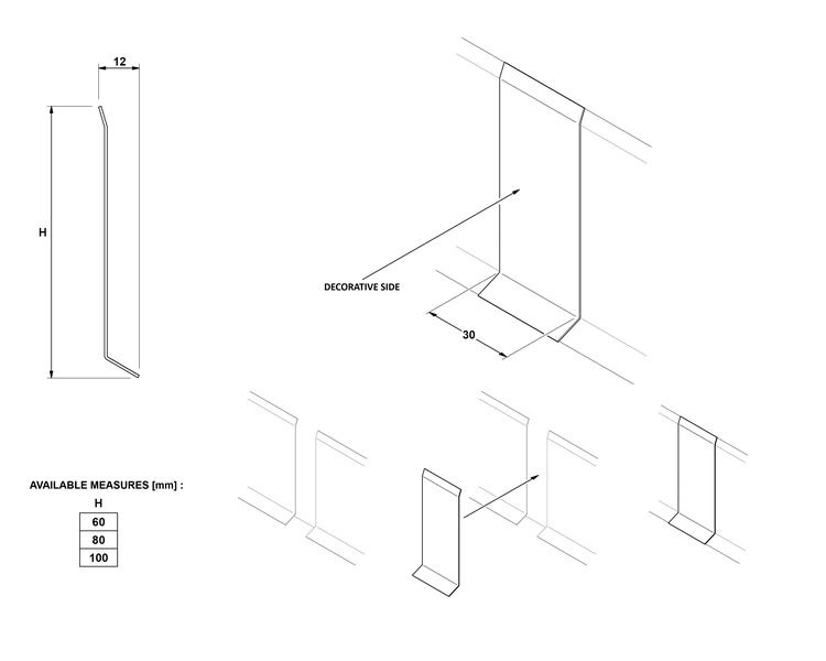 Zeichnung eines Zierprofils mit Maßangaben