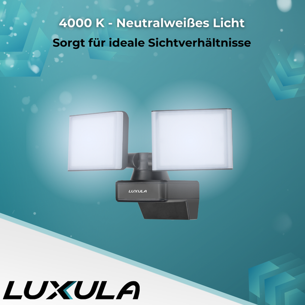 Luxula Strahler mit 4000 K neutralweißem Licht für ideale Sichtverhältnisse