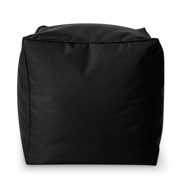 Green Bean Sitzsack-Hocker 40x40x40cm mit EPS-Perlen Füllung - Fußhocker Fußkissen Sitz-Pouf für Sitzsäcke - Bodenkissen für Kinder und Erwachsene - Fußablage Sitzkissen Sitzhocker Schwarz