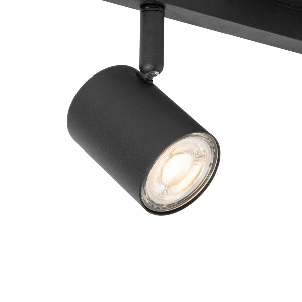 Schwarzer LED-Deckenspot zur Schienensystem-Beleuchtung