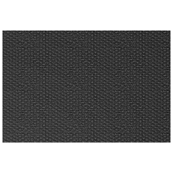 Schwarze Luftpolsterfolie aus Kunststoff mit gleichmäßigen Noppen.