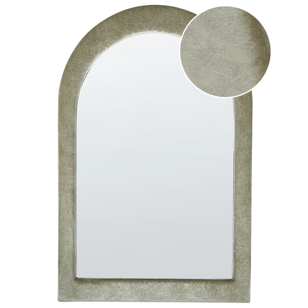 Wandspiegel Samtstoff olivgrün oval 60 x 90 cm HURIEL