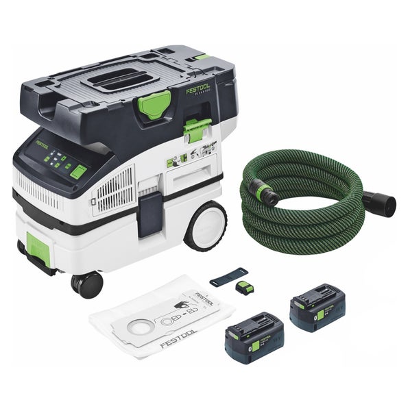 Festool CTLC MINI I-Basic Akku Absaugmobil 36 V ( 2x 18 V ) Staubkl. L + 2x Akku 5,0 Ah - ohne Ladegerät