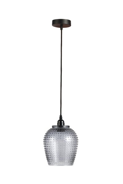Design Glas Hängelampe Vintage Look Grau 27 cm | Wohnzimmer Esszimmer Leuchte