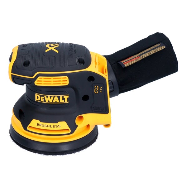 DeWalt Akku Exzenterschleifer mit 18 Volt bürstenlosem Motor und Staubfangbeutel für Schleifarbeiten
