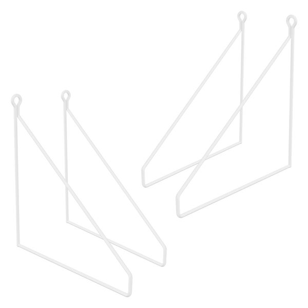 ML-Design 4 Stück Regalhalterung 250mm, Weiß, Metall, Dreieckige Regalhalterungen, Schwebe Regalwinkel, Draht Wandhalterung, Regalträger für Wandmontage, Wandregal Wandkonsole Hängeregal Regalstütze