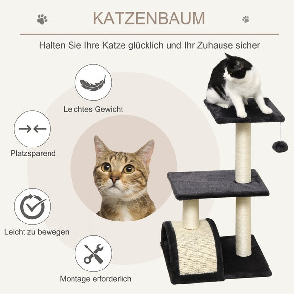 PawHut Kratzbaum, 40 x 35 x 72 cm, Sisal, Dunkelgrau