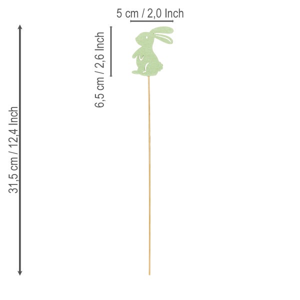 Dekorativer Hasenstecker aus Holz, 31,5 cm hoch, Osterdekoration
