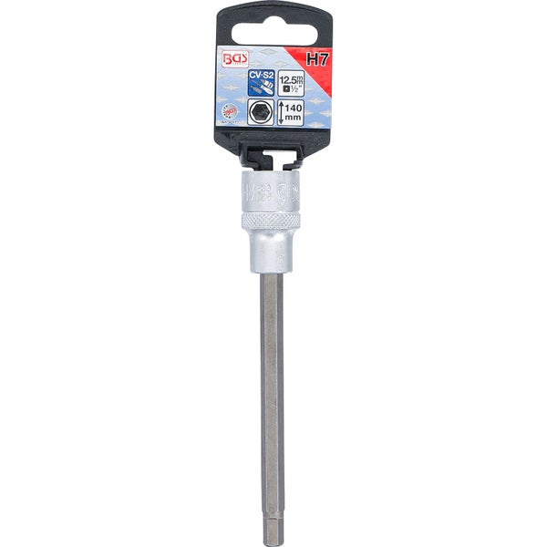 BGS Bit-Einsatz Länge 140 mm Antrieb Innenvierkant 12,5 mm (1/2) Innensechskant 7 mm - 4217
