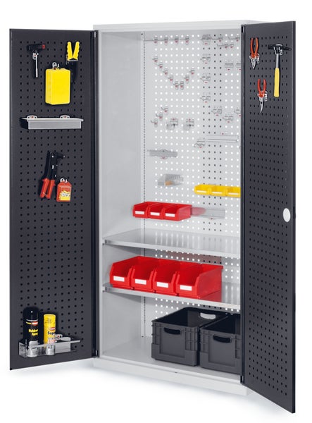 Kappes ®RasterPlan Werkzeugschrank 1950x1000m Modell 5 Tiefe 500mm Lochplattentüren anthrazitgrau