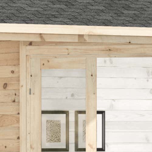 Alpholz 5-Eck Gartenhaus Liwa aus Massiv-holz mit 40 mm Wandstärke inklusive Montagematerial, 595 x 300 cm Ohne Imprägnierung