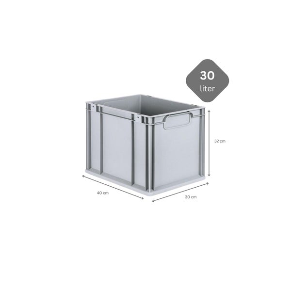 PROREGAL Spar Set 4x Eurobox Nextgen Economy Mit Auflagedeckel & 4x Schiebeschnappverschlüsse Grün Griffe Geschlossen HxBxT 32 x 30 x 40 cm 30 Liter