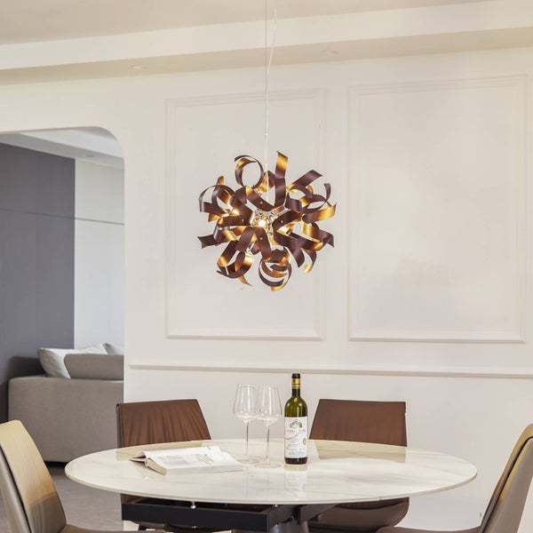 Lucande Pendelleuchte Kaelor (Design, Modern) in Kupfer aus Aluminium (5 flammig G9) - Deckenlampe Esstischlampe Hängelampe Hängeleuchte Wohnzimmerleuchte