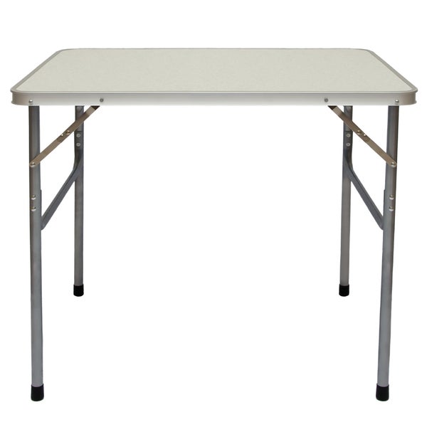 Campingtisch aus Aluminium | Klapptisch 70x50x60 cm | Stahlrahmen | Widerstandsfähiger MDF-Tischplatte | praktisches Kofferformat