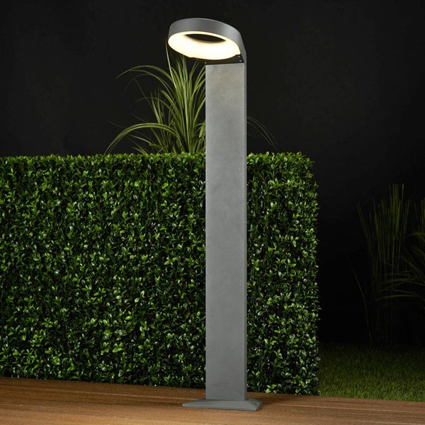 Lucande LED Außenleuchte Jarka (spritzwassergeschützt (Modern) in Alu aus Aluminium (90 flammig, ) - Wegeleuchte Pollerleuchte Wegelampe Sockelleuchte
