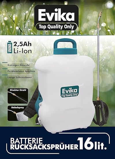 PROREGAL TOMMY Akku Drucksprühgerät 16 Liter110 cm SprühlanzeLi-Ion Batterie mit Ladegerät