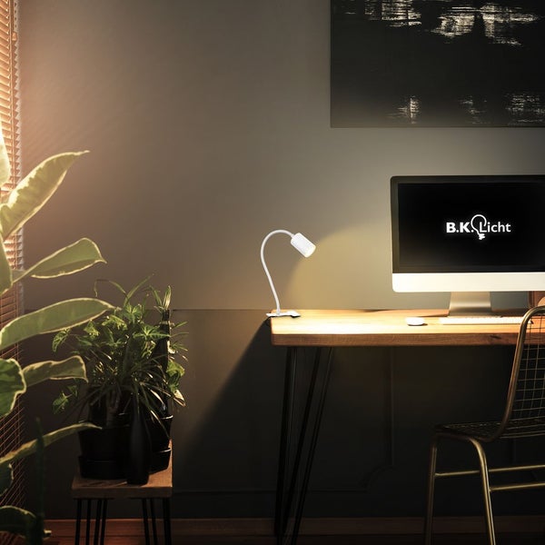 Klemmlampe - 3,5W, 290lm, LED, mit Stecker, schwenkbar, warmweiß, weiß