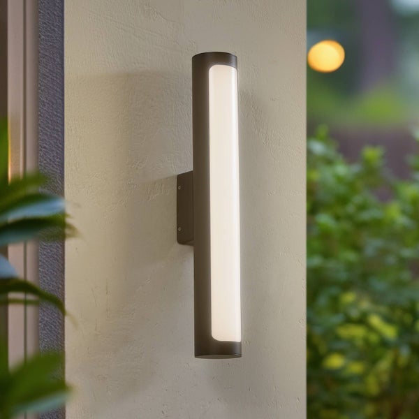 Lucande LED Wandleuchte außen Tuberia (Modern) in Schwarz aus Aluminium (1 flammig, ) - Außenwandleuchten Wandlampe Led Außenlampe Outdoor für Außenwand/Hauswand Haus Terrasse &
