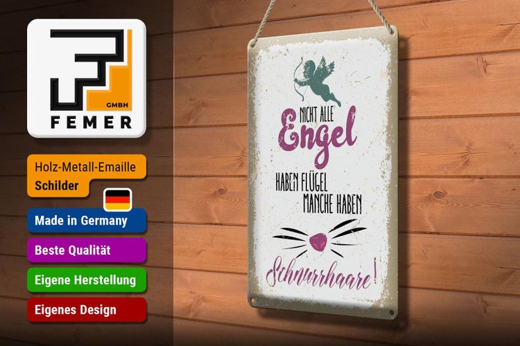 Blechschild Spruch Nicht alles Engel haben Flügel 20x30cm