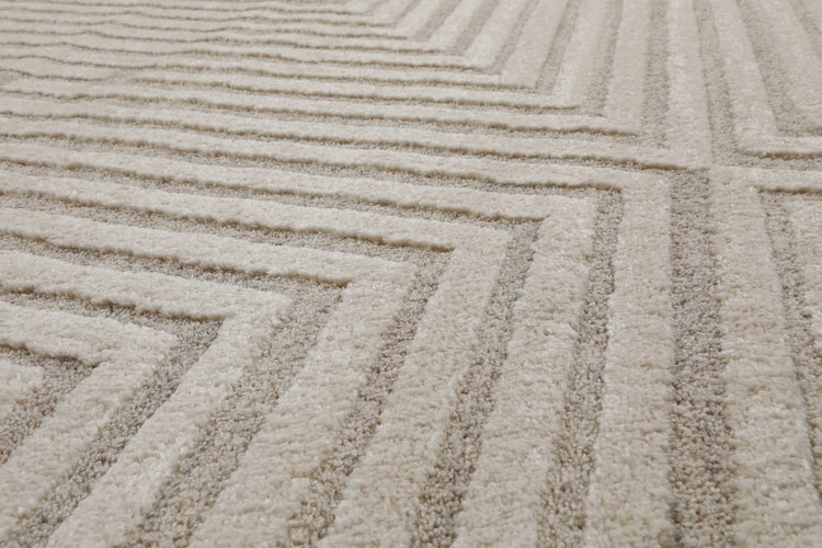 Kurzflor Teppich Creme Beige Hillmar WECONhome 120x170 cm