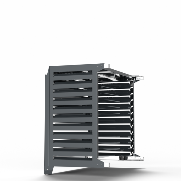 Wärmepumpenabdeckung - Big Blade - Anthrazit - Boden neben der Wand Größe XL (B 115cm - H 103cm - T 61cm) - Box Air Klima