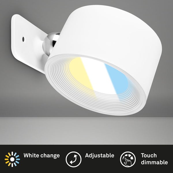 LED Akku Wandleuchte 3-step Touchdimmer magnetisch 3W 220 lm CCT 2700/4000/6500 K Tari weiß