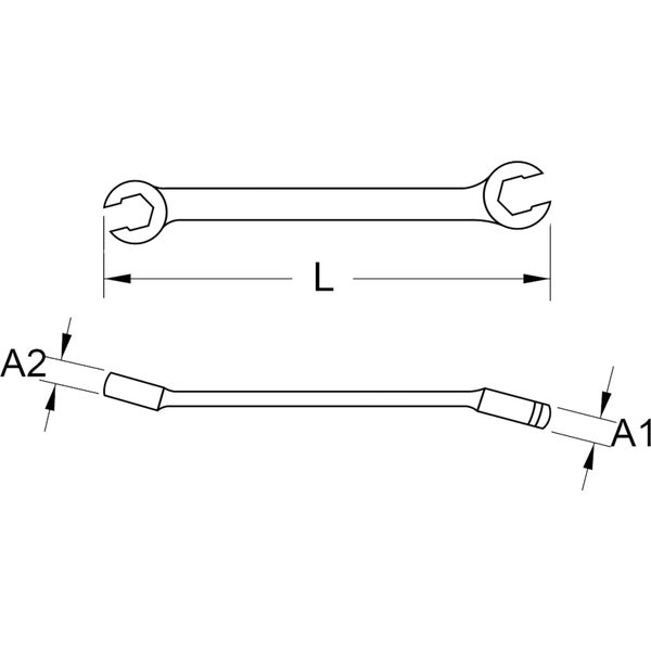 Ein Gabelschlüssel wird an einem Motorblock verwendet.