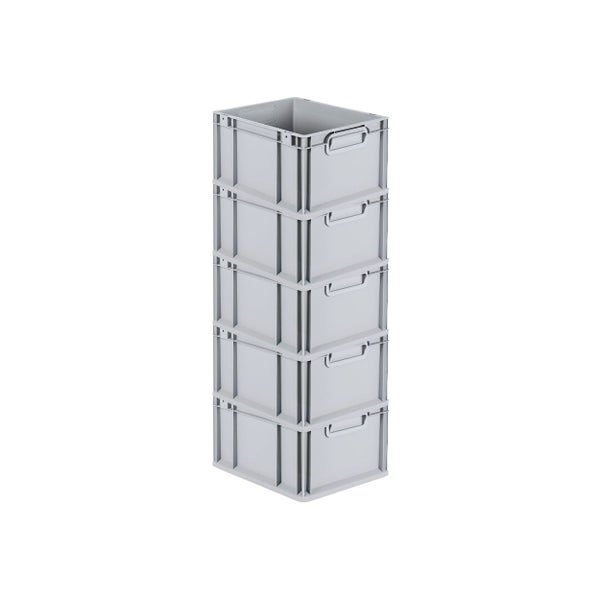 PROREGAL Spar Set 5x Eurobox Nextgen Economy Mit Scharnierdeckel & Gelben Schiebeschnappverschlüsse Griffe Geschlossen HxBxT 22 x 30 x 40 cm 20 Liter