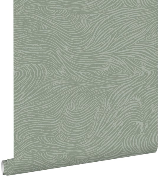 ESTAhome Tapete 3d Wellenförmige Linien Mintgrün - 50 x 900 cm - 139663