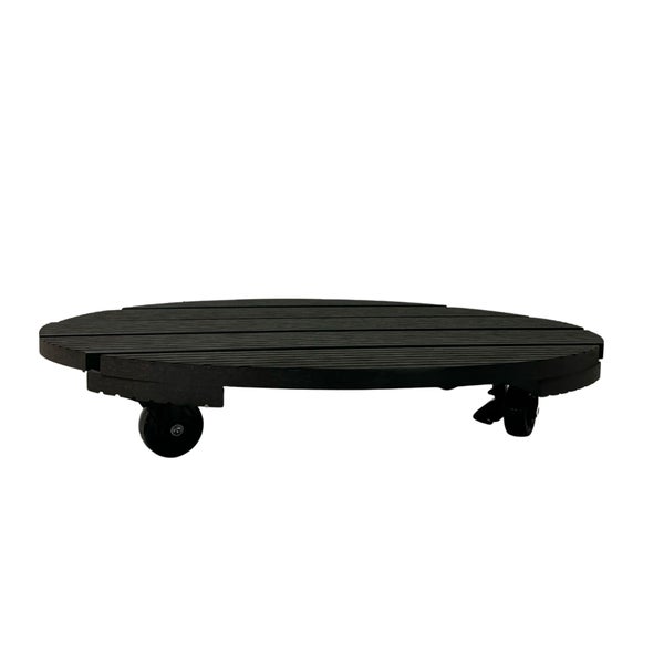 Plastard Pflanzenroller WPC Ø 30 cm – 120 kg Tragkraft, 360° Rollen mit Bremsen, wetterfest, robuster Blumentopfschlitten für Balkon, Terrasse, Garten