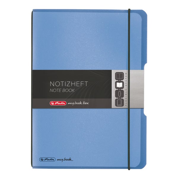 Herlitz Notizheft flex A5 40 Blatt kariert blau